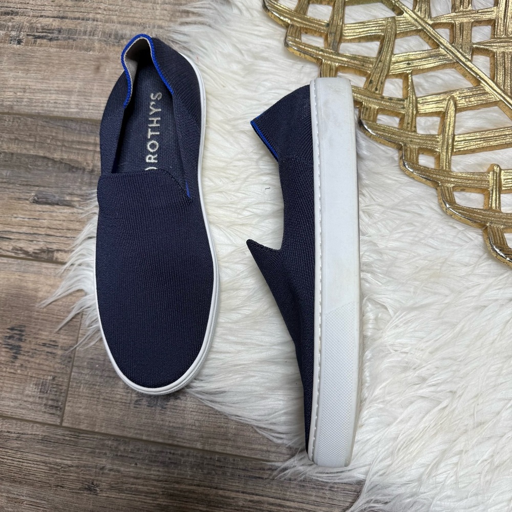 Rothy's Navy Blue Slip On Sneakers Size 8 Women's